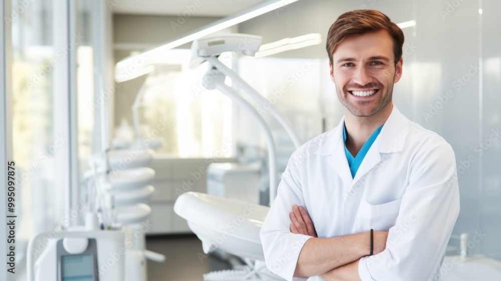 Provider smiling in a modern dental office